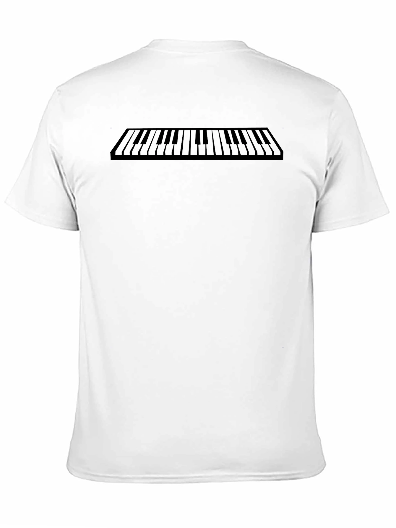 Piano Keys Graphic Print Black T-Shirt
