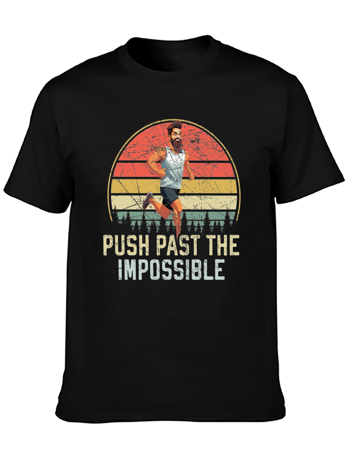 Push Past Impossible Retro Graphic Tee