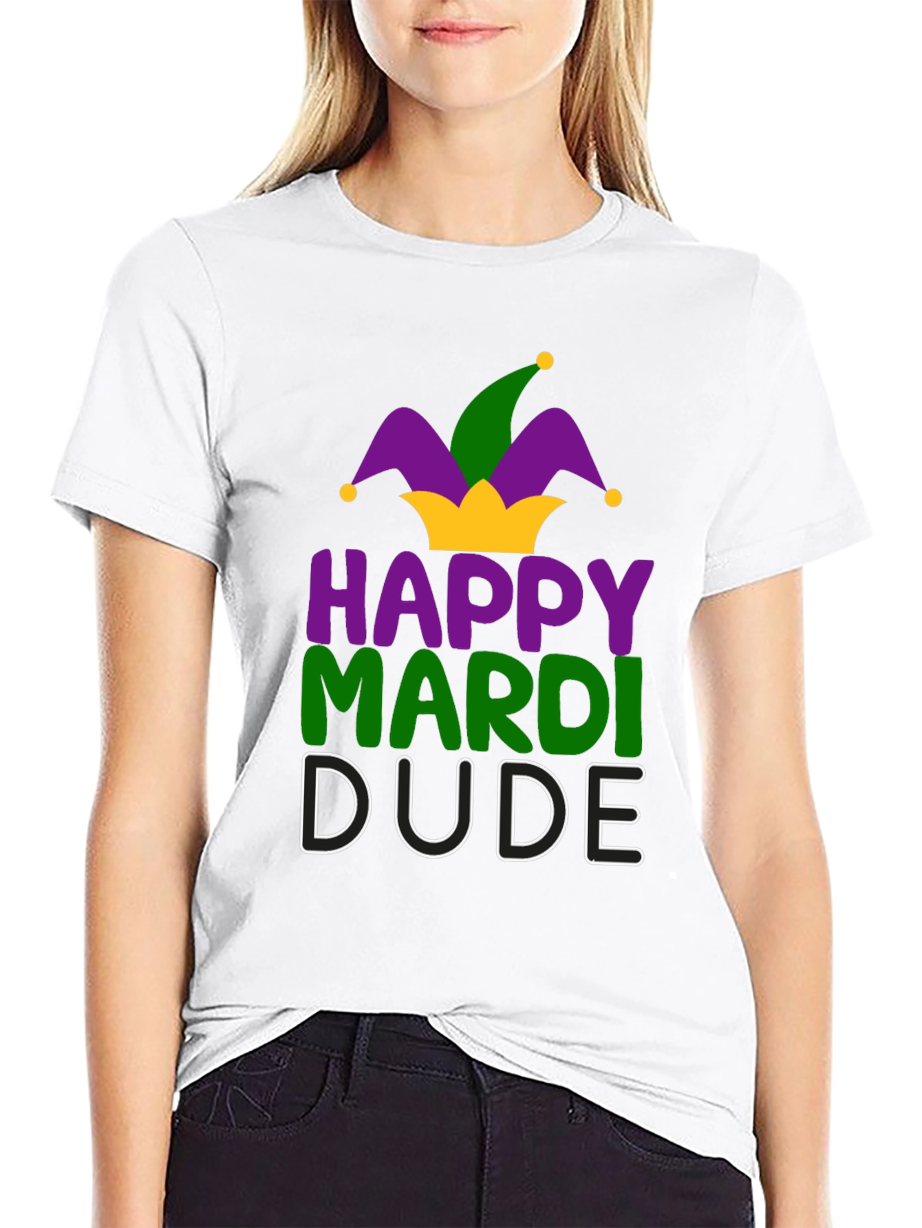 Happy Mardi Dude T-Shirt - Festive Celebration Tee