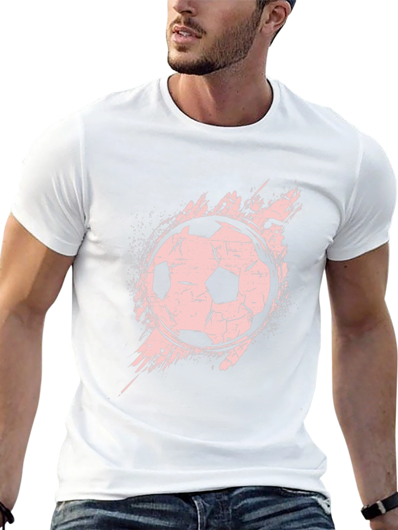 Soccer Grunge Graphic Tee - Black