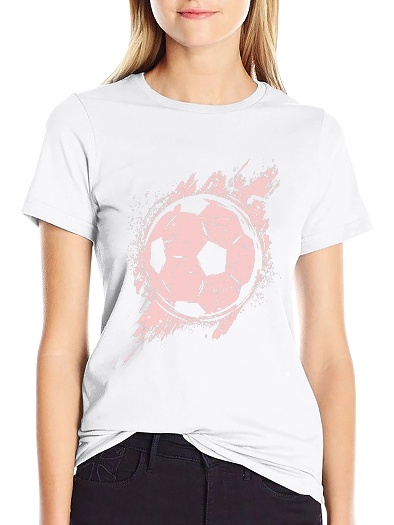 Soccer Grunge Graphic Tee - Black