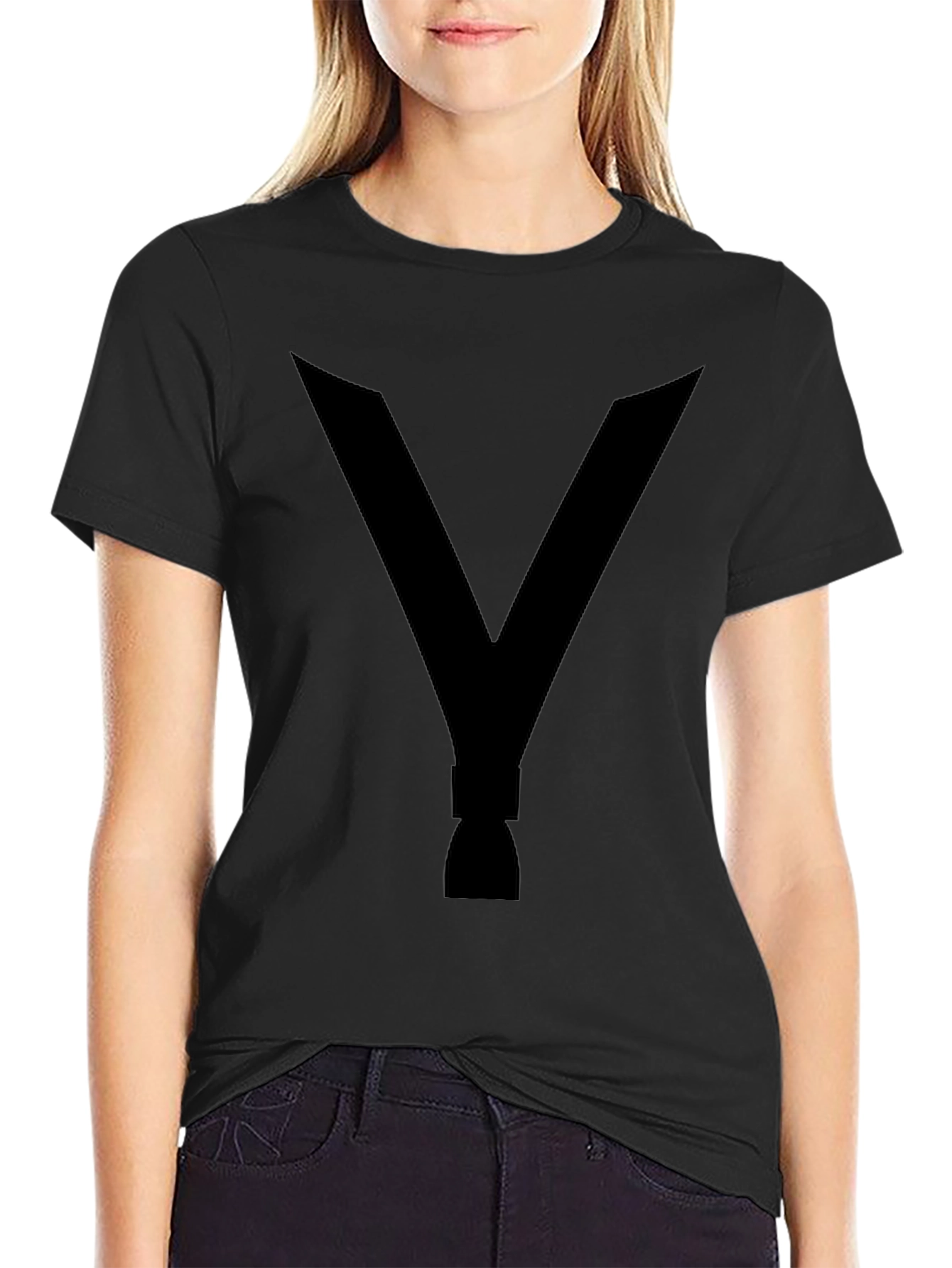 V Rocket Graphic Tee - Black Cotton T-Shirt