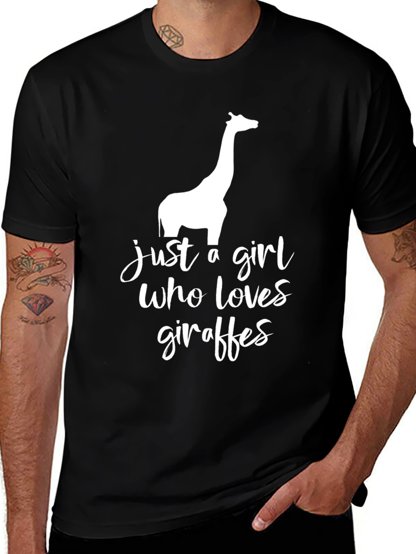 Giraffe Lover Graphic Tee - Unisex Black T-Shirt