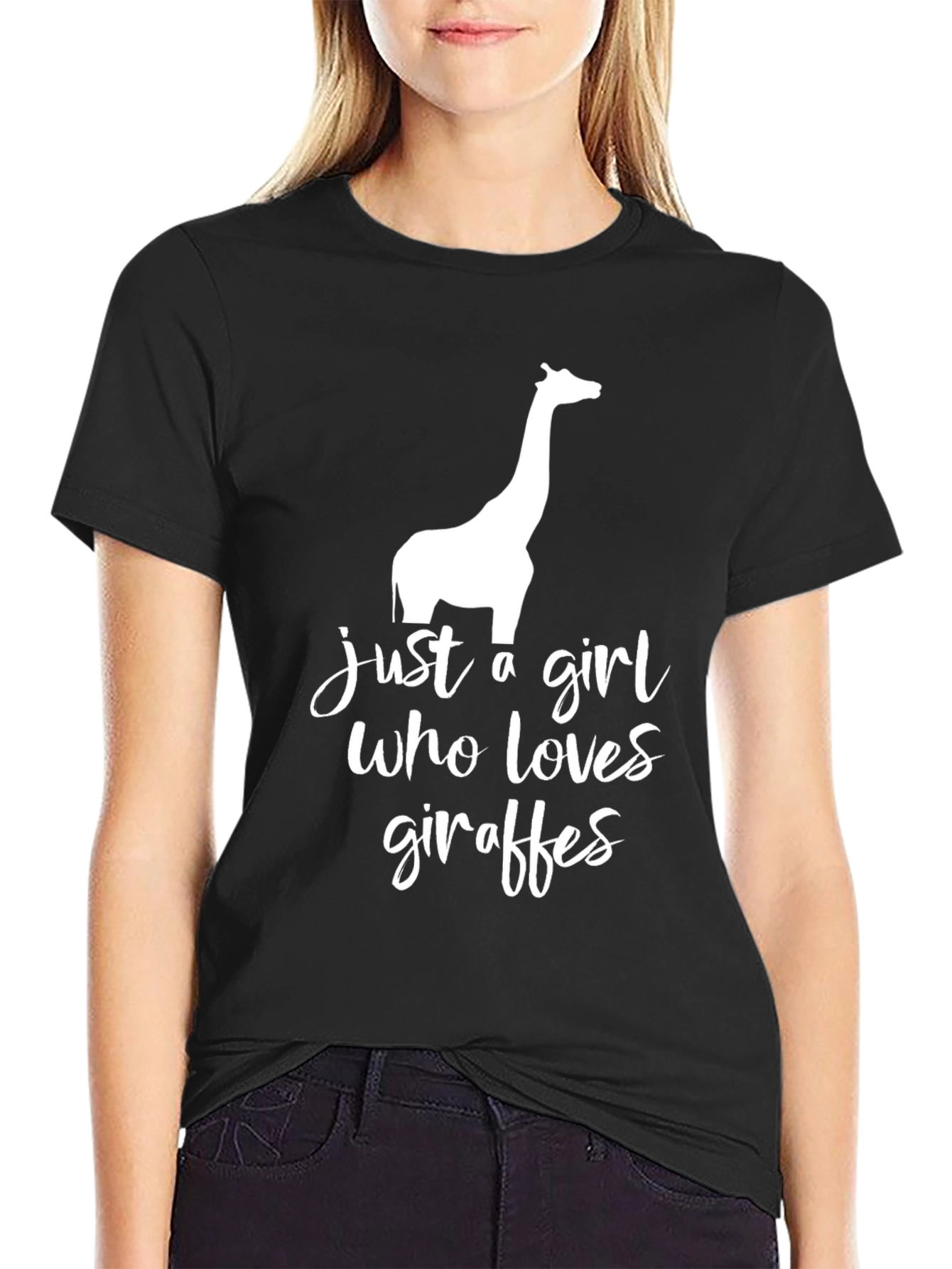 Giraffe Lover Graphic Tee - Unisex Black T-Shirt