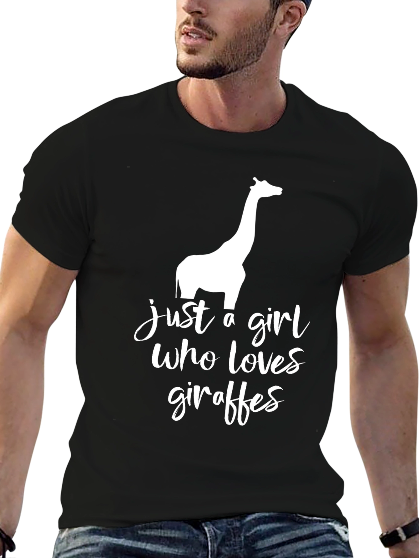 Giraffe Lover Graphic Tee - Unisex Black T-Shirt
