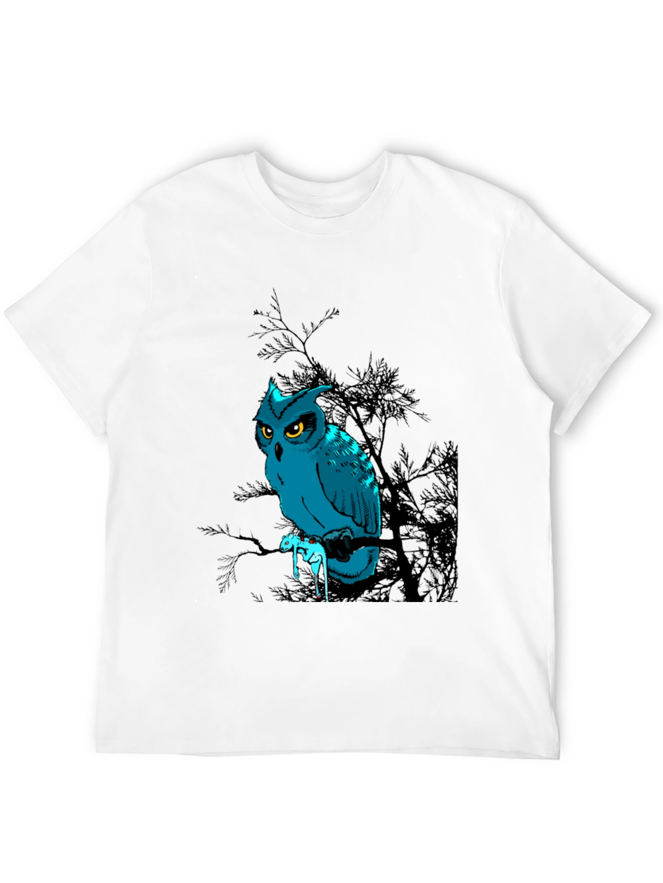 Owl Graphic Print Black T-Shirt