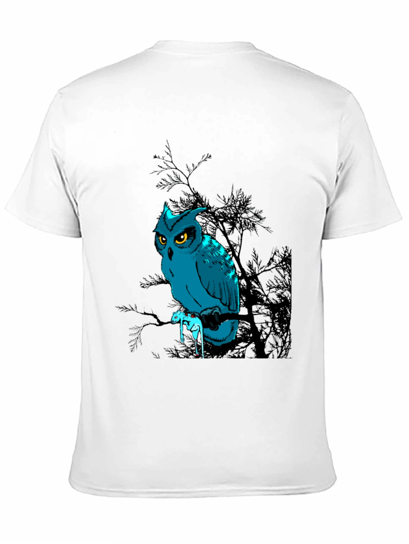 Owl Graphic Print Black T-Shirt