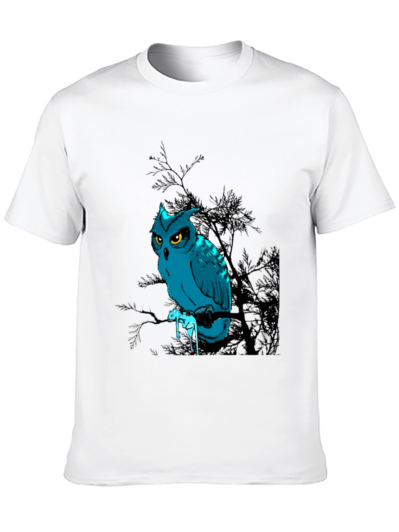 Owl Graphic Print Black T-Shirt