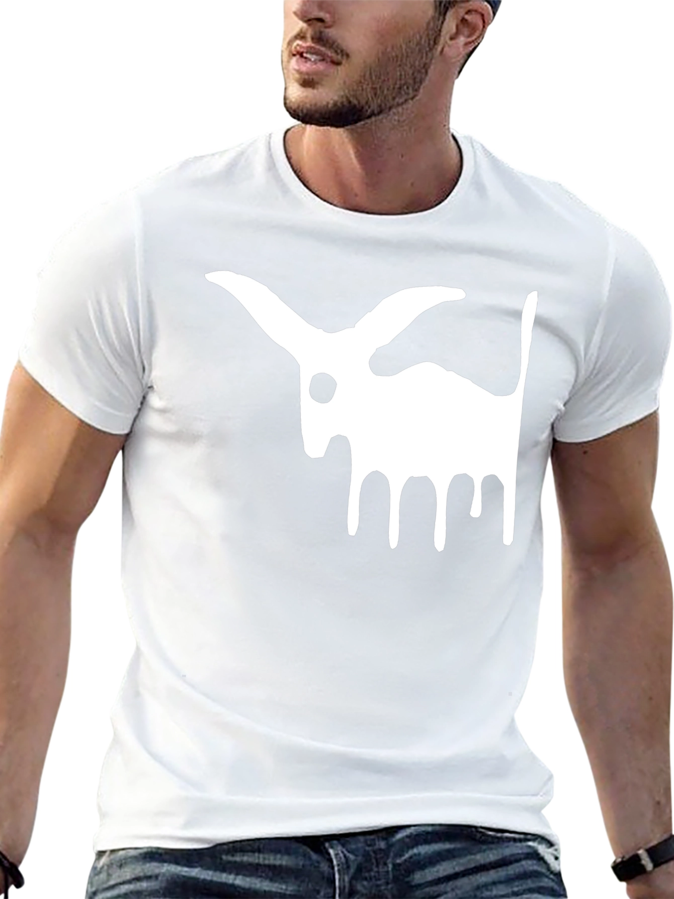 Abstract Rabbit Graphic Tee - Unisex Black T-Shirt