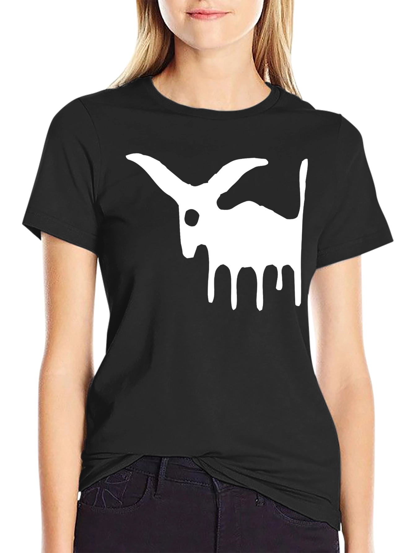 Abstract Rabbit Graphic Tee - Unisex Black T-Shirt