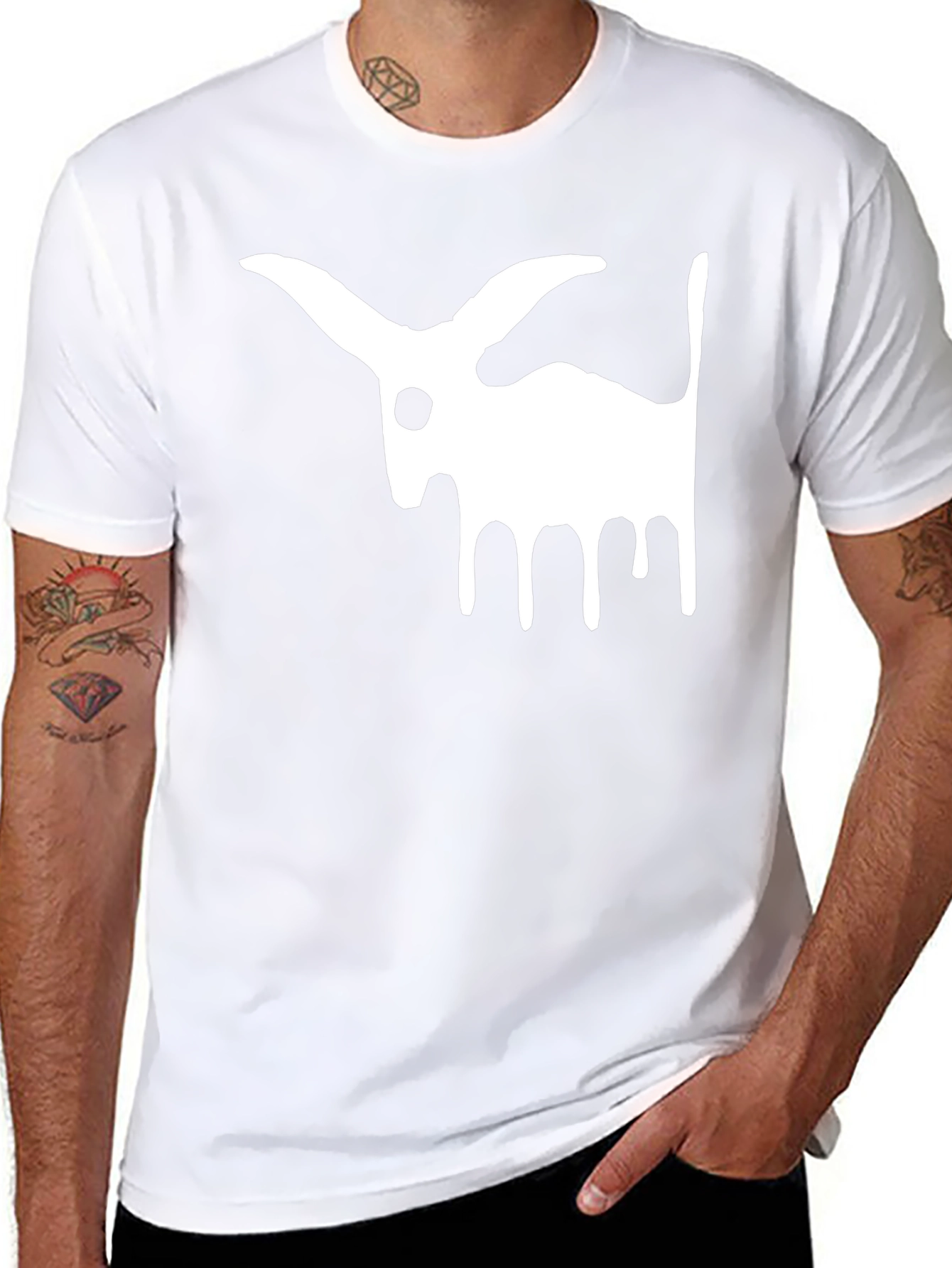 Abstract Rabbit Graphic Tee - Unisex Black T-Shirt
