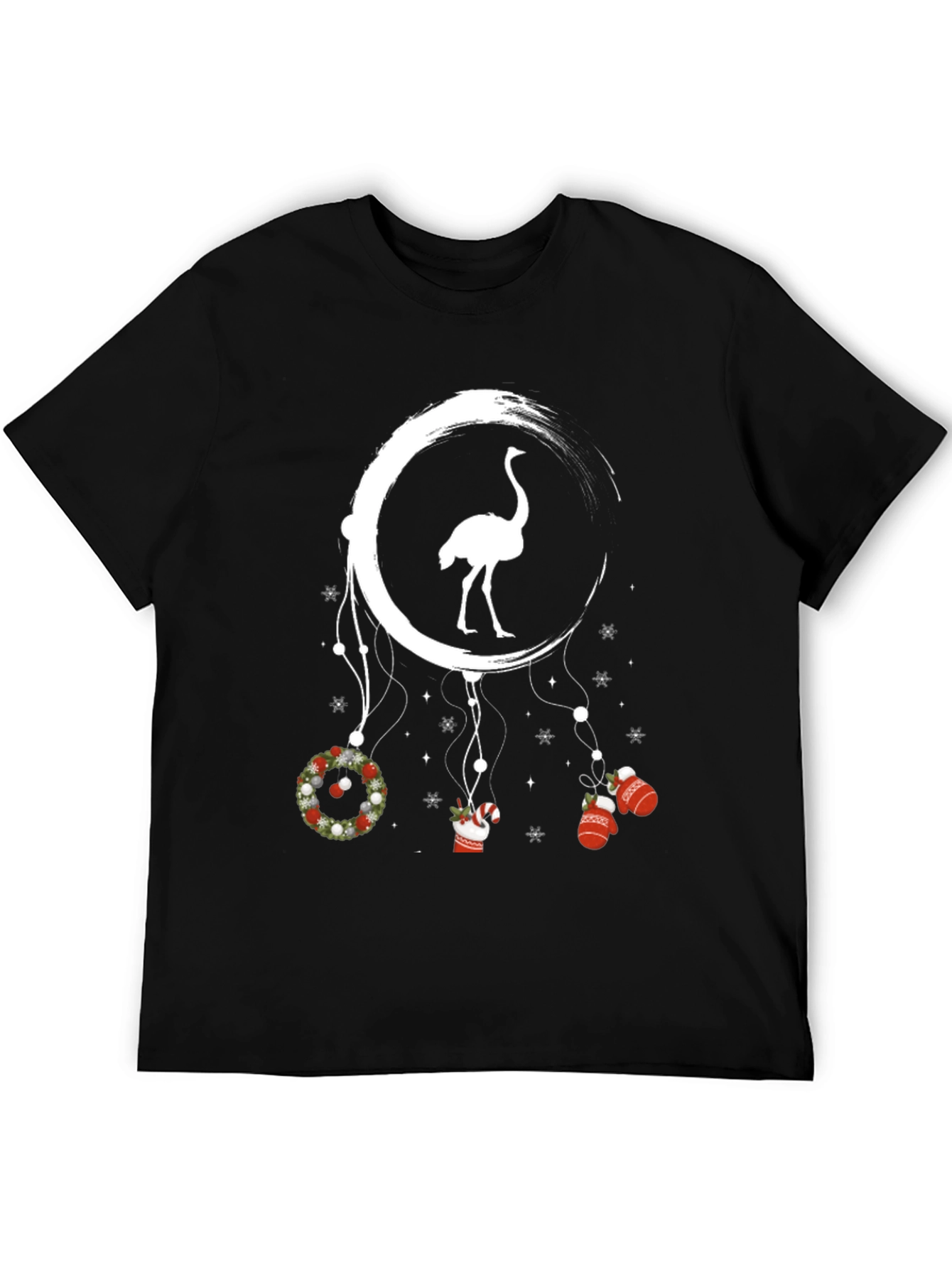 Ostrich Moon Christmas T-Shirt