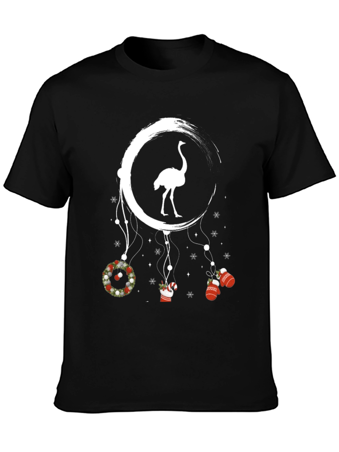 Ostrich Moon Christmas T-Shirt