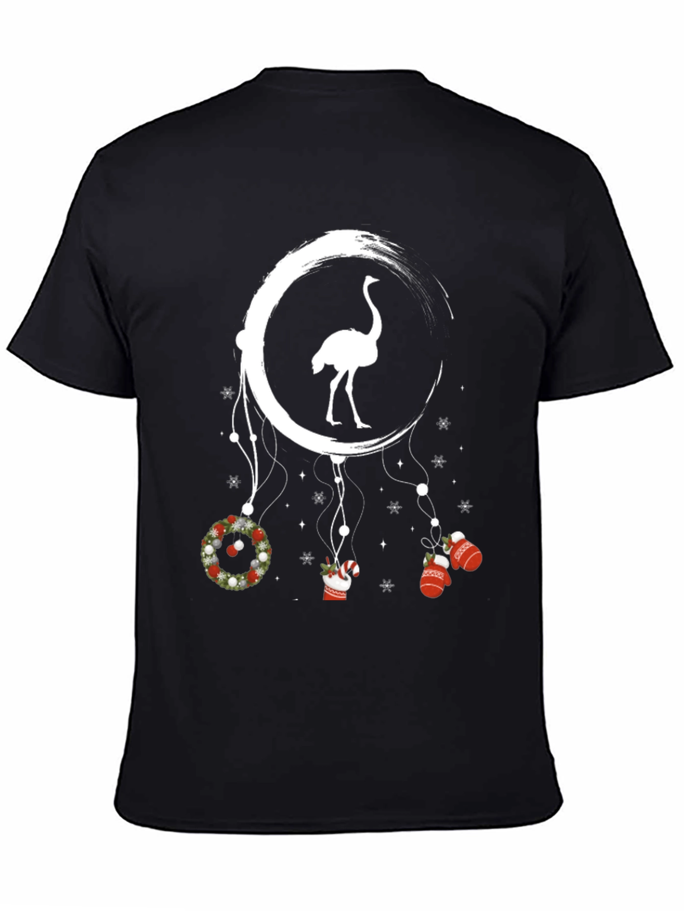 Ostrich Moon Christmas T-Shirt