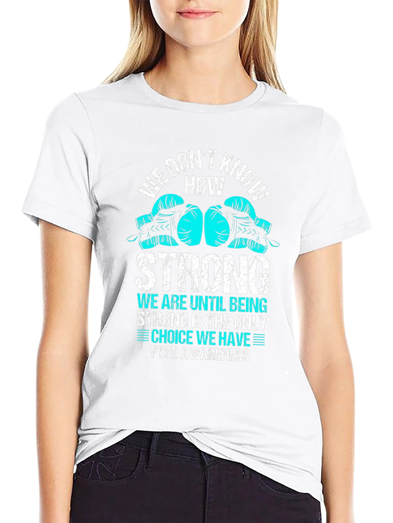 PTSD Awareness Strong Boxing Glove Graphic T-Shirt