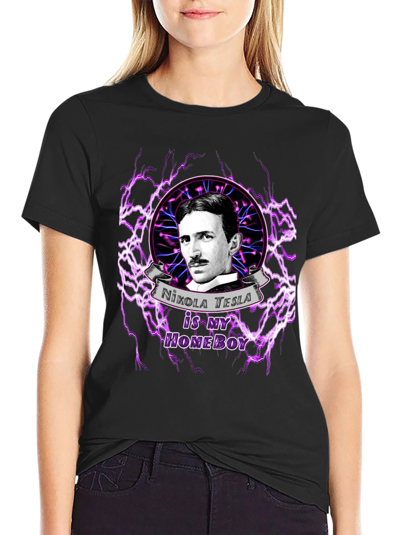 Nikola Tesla Homeboy Graphic T-Shirt - Science Geek Tee