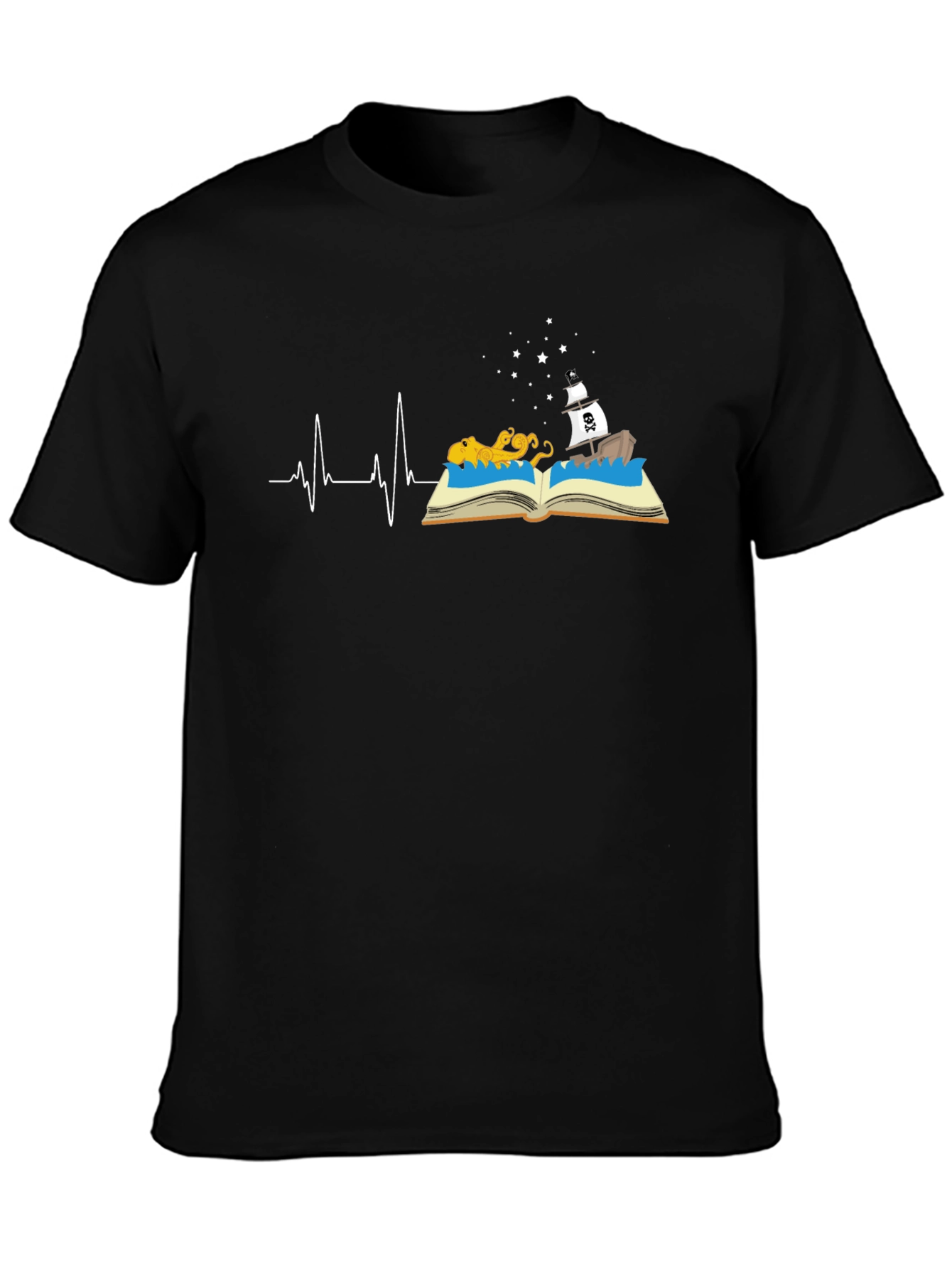 Storybook Heartbeat Graphic Tee - Black