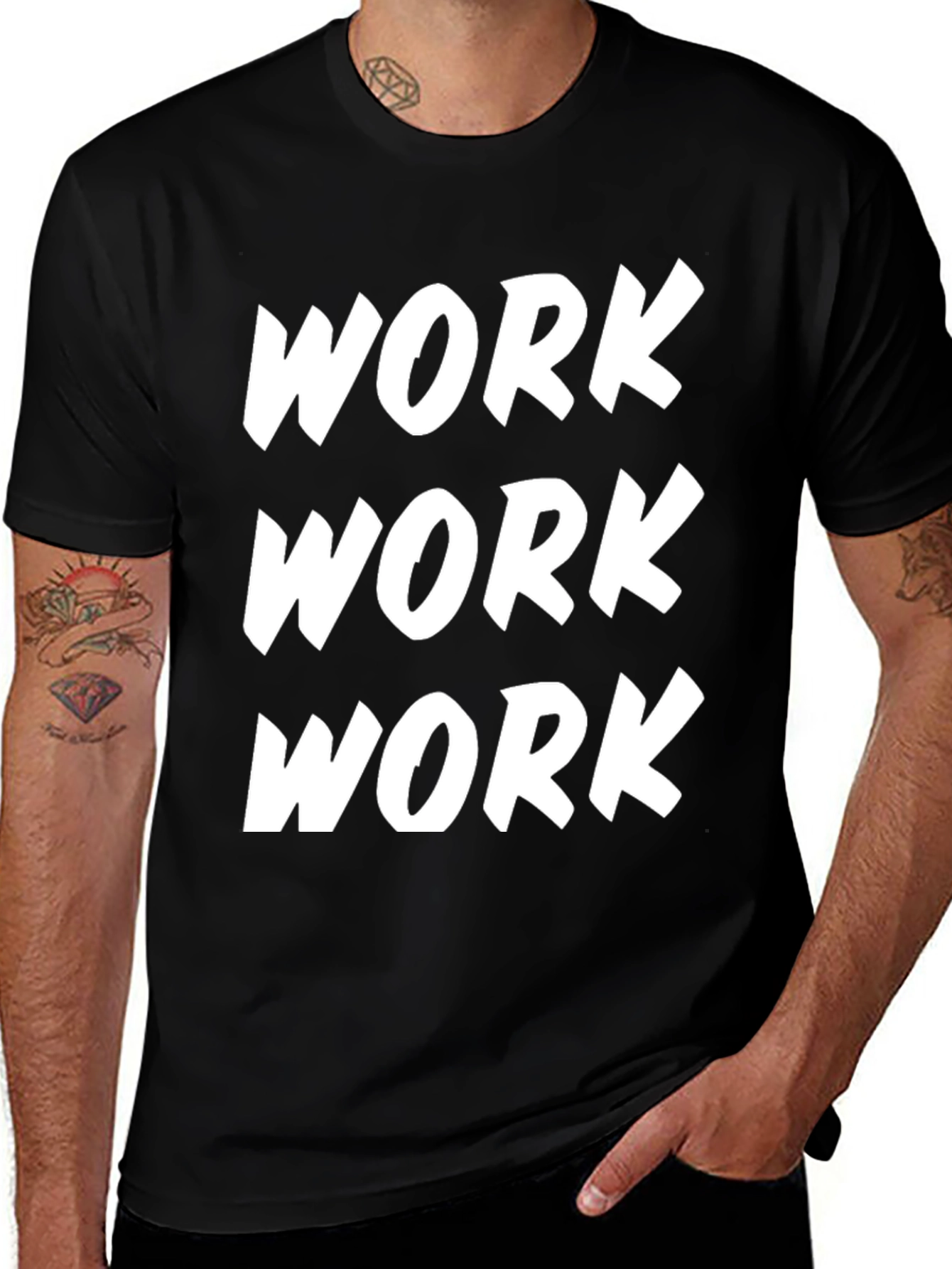 Work Graphic Tee - Motivational Black T-Shirt