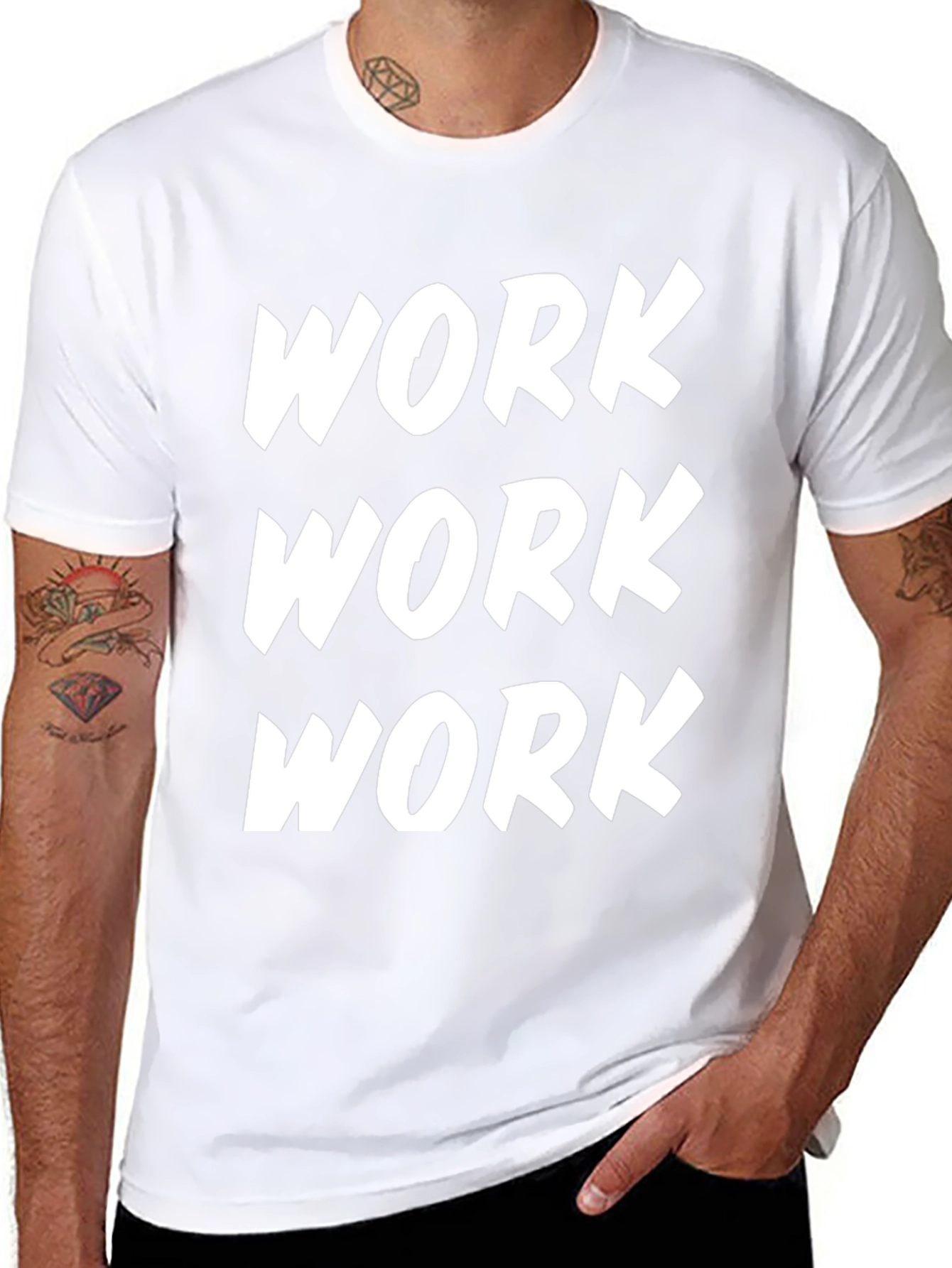 Work Graphic Tee - Motivational Black T-Shirt