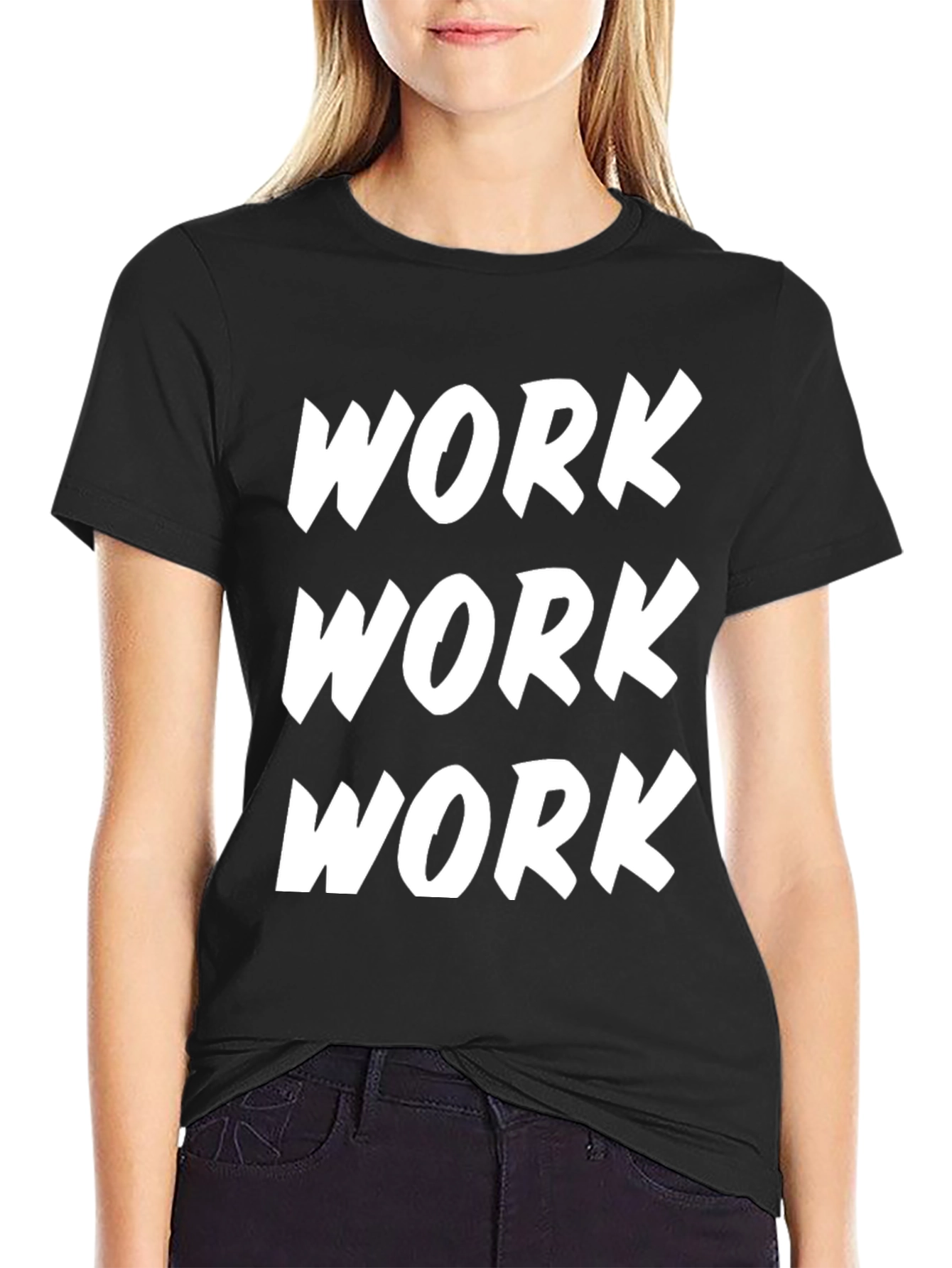 Work Graphic Tee - Motivational Black T-Shirt