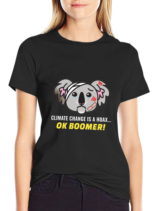 Climate Change Hoax Koala Graphic T-Shirt