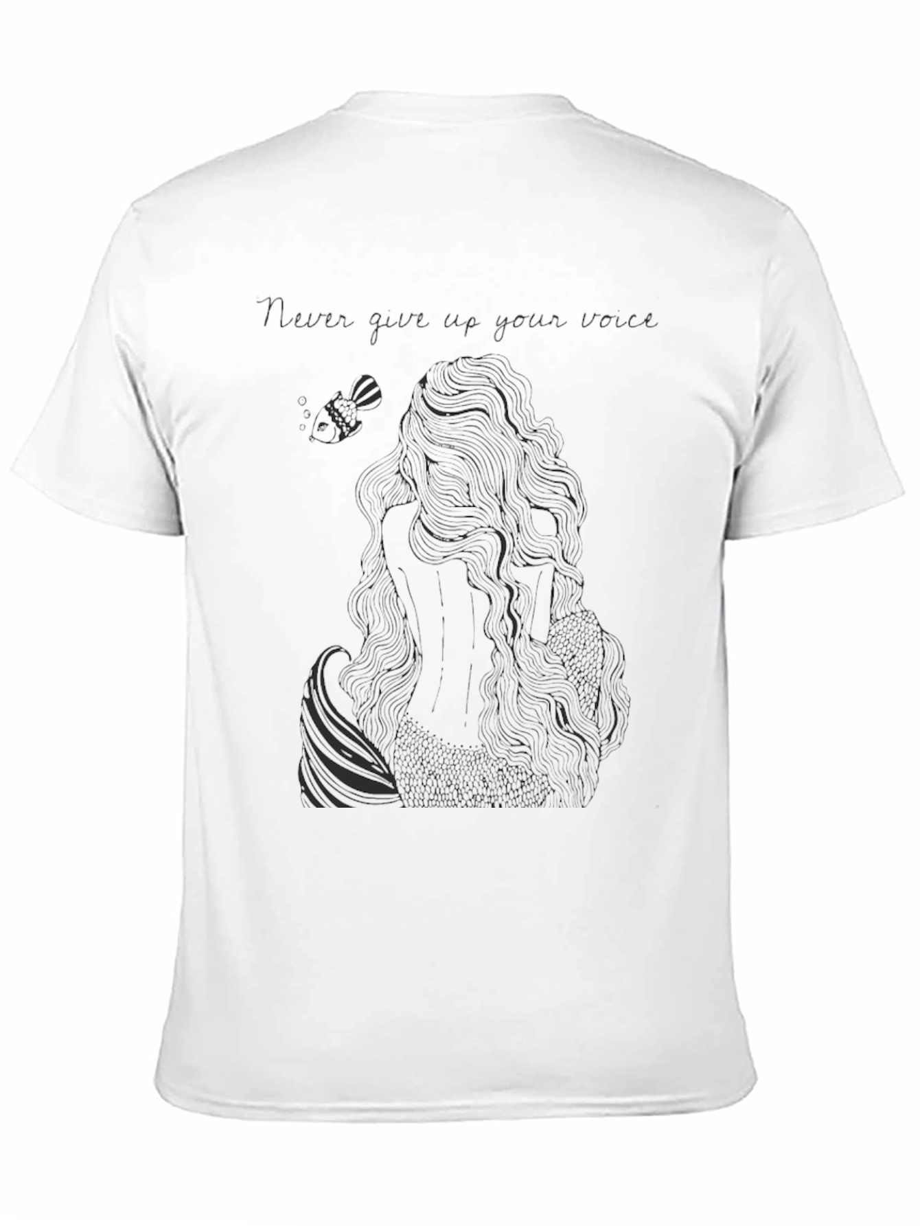 Mermaid Graphic Tee - Never Give Up Your Voice