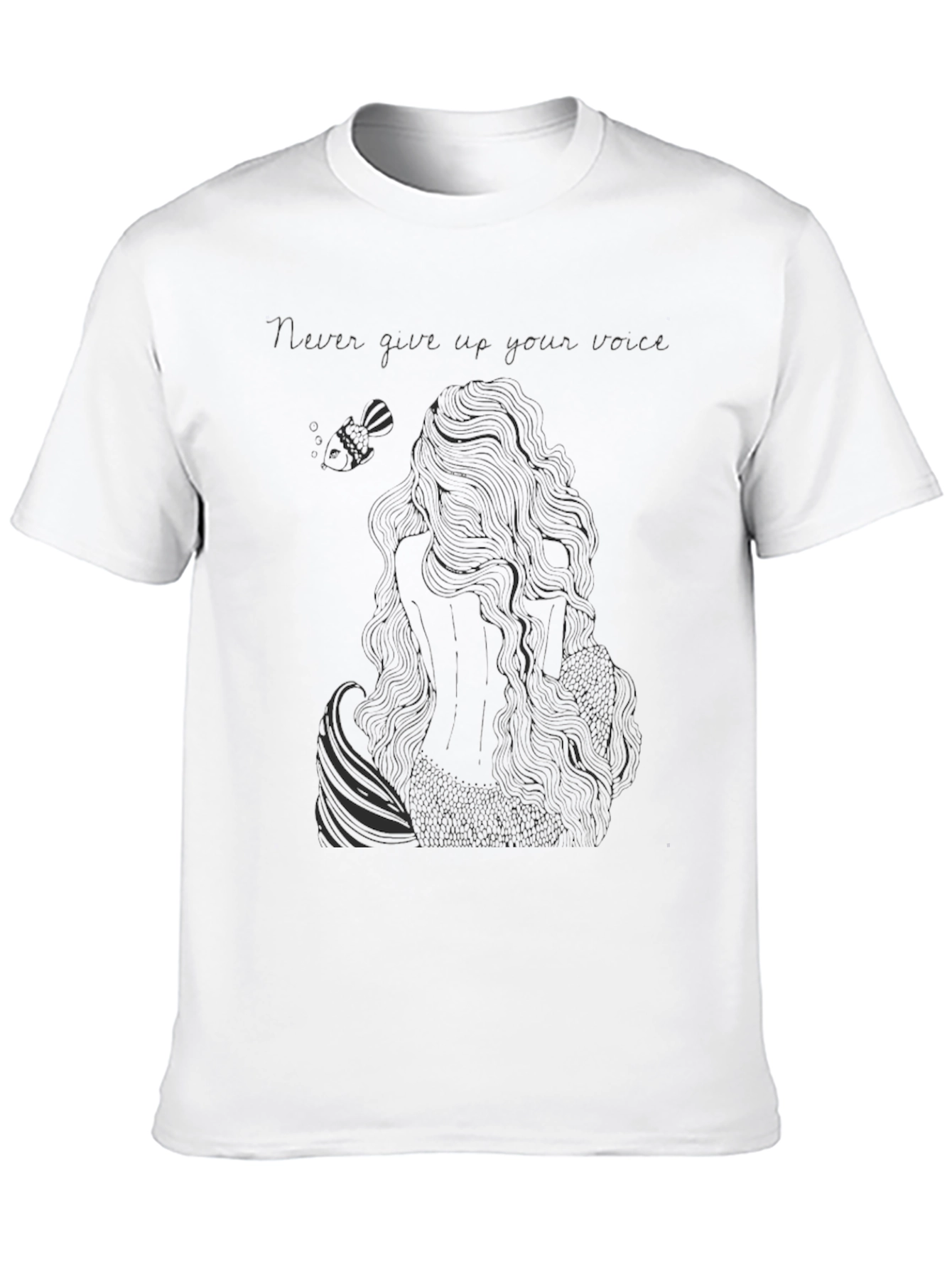 Mermaid Graphic Tee - Never Give Up Your Voice