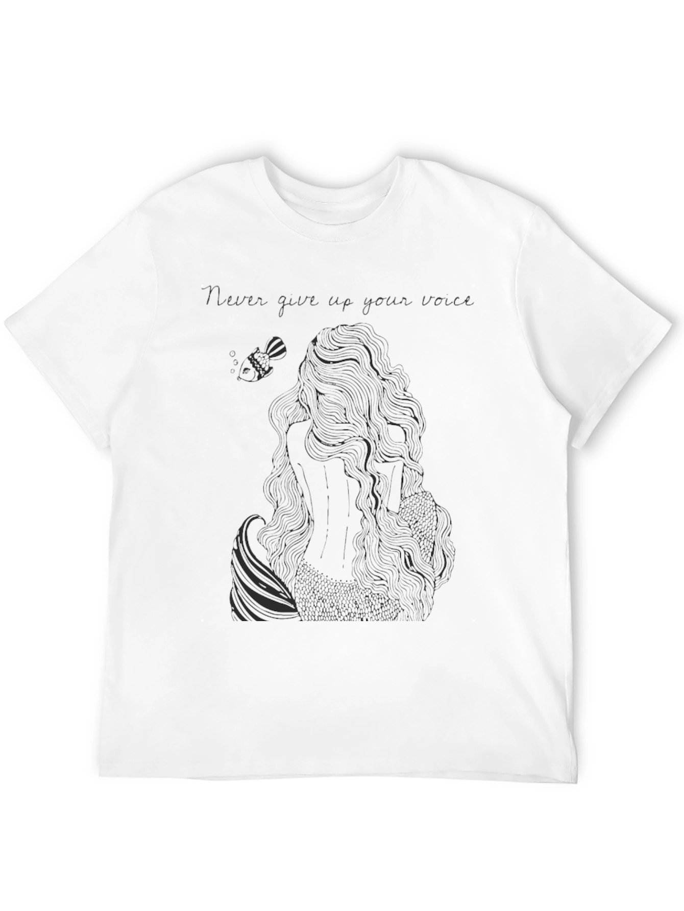Mermaid Graphic Tee - Never Give Up Your Voice
