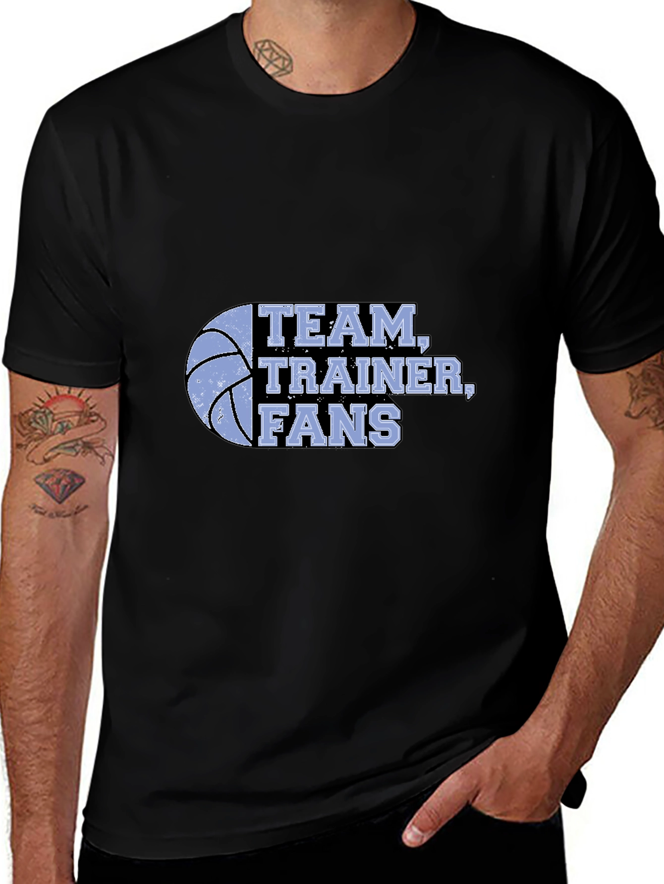 Team Trainer Fans Black Graphic Tee