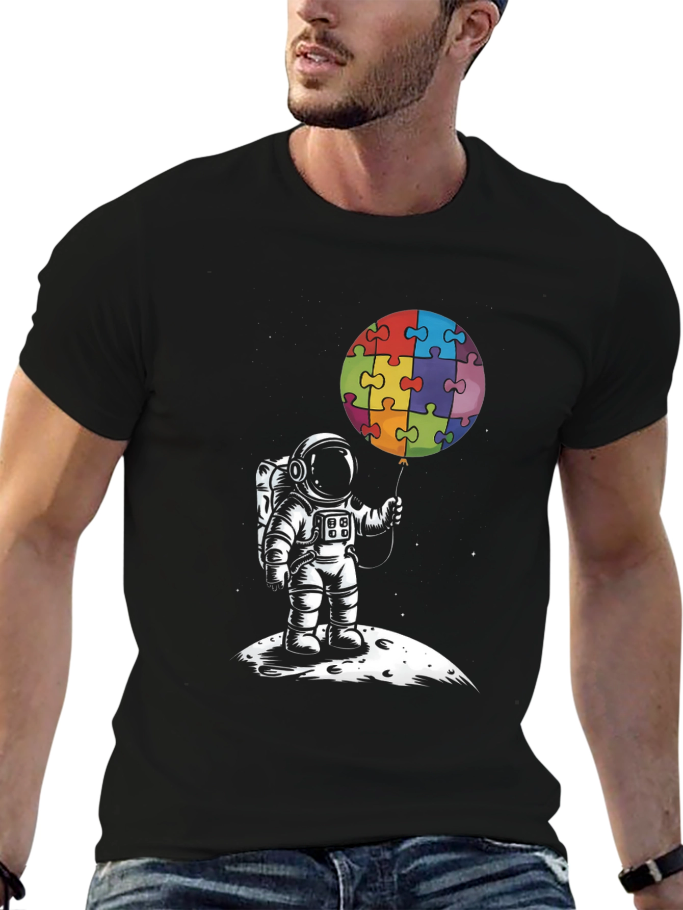 Astronaut Puzzle Balloon Graphic Tee