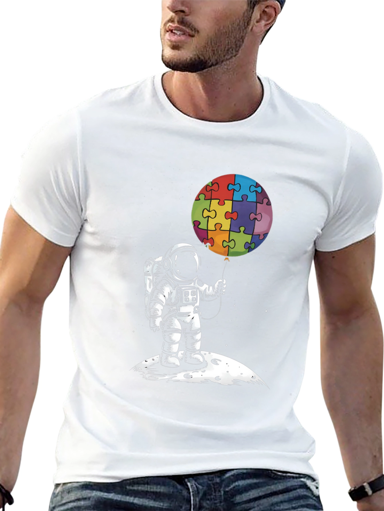 Astronaut Puzzle Balloon Graphic Tee