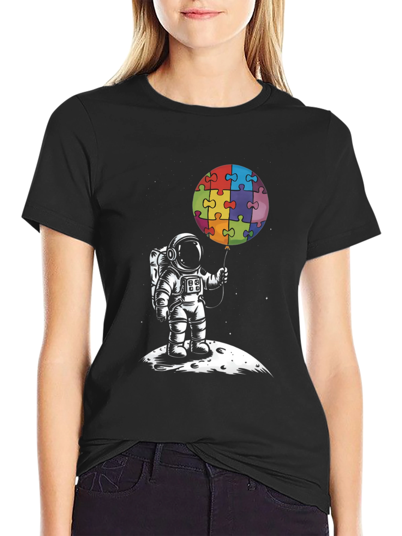 Astronaut Puzzle Balloon Graphic Tee