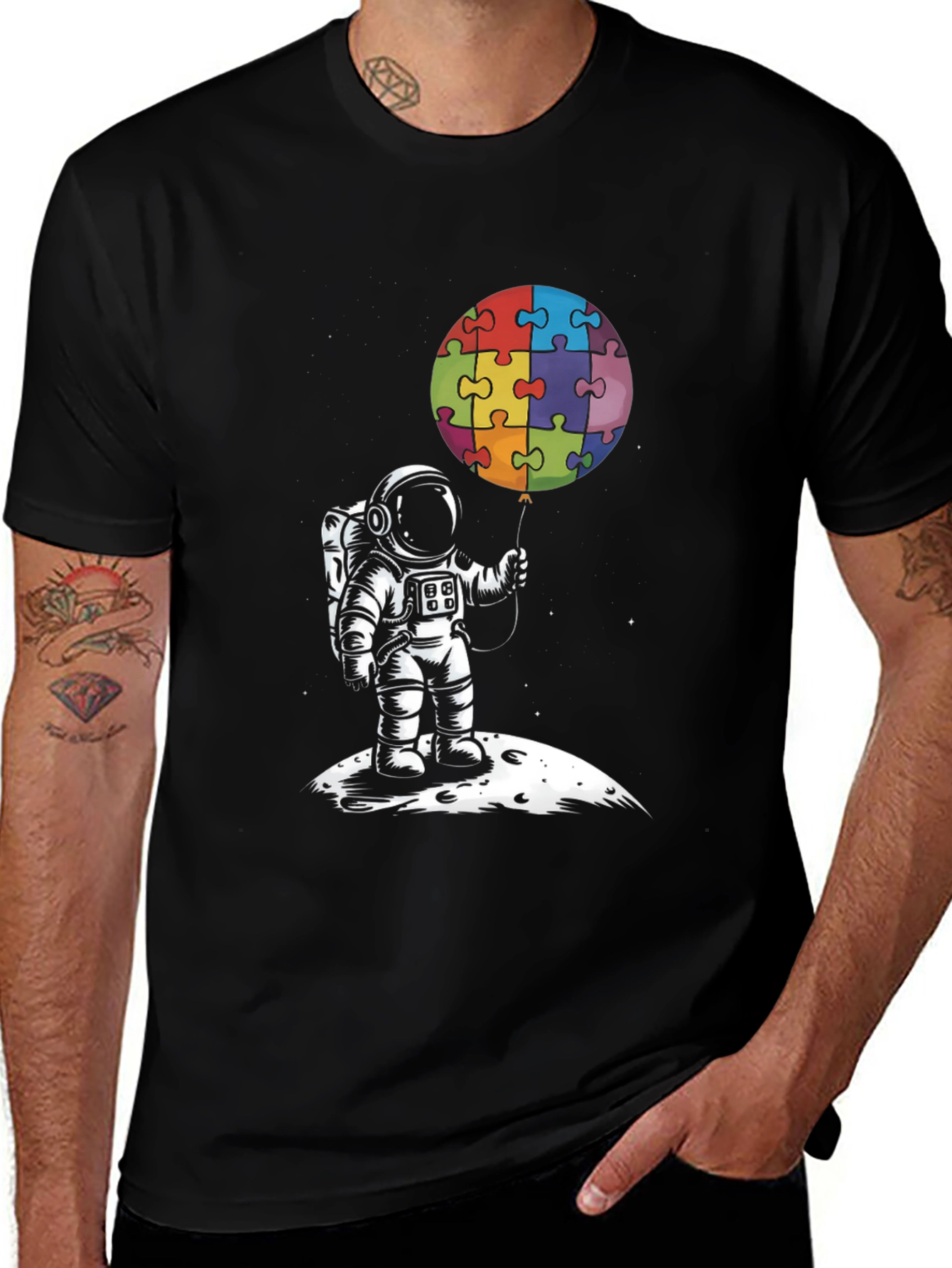 Astronaut Puzzle Balloon Graphic Tee