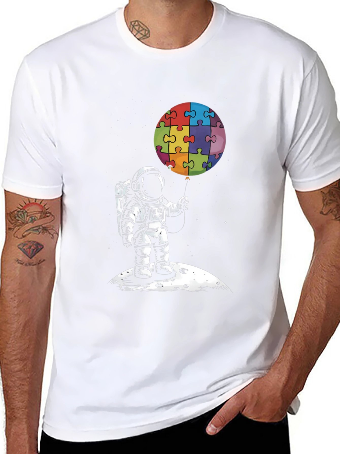Astronaut Puzzle Balloon Graphic Tee