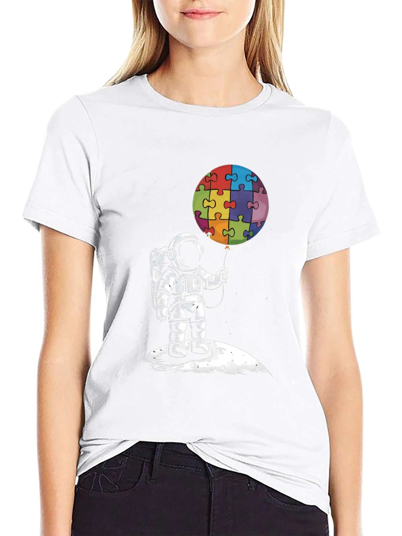 Astronaut Puzzle Balloon Graphic Tee