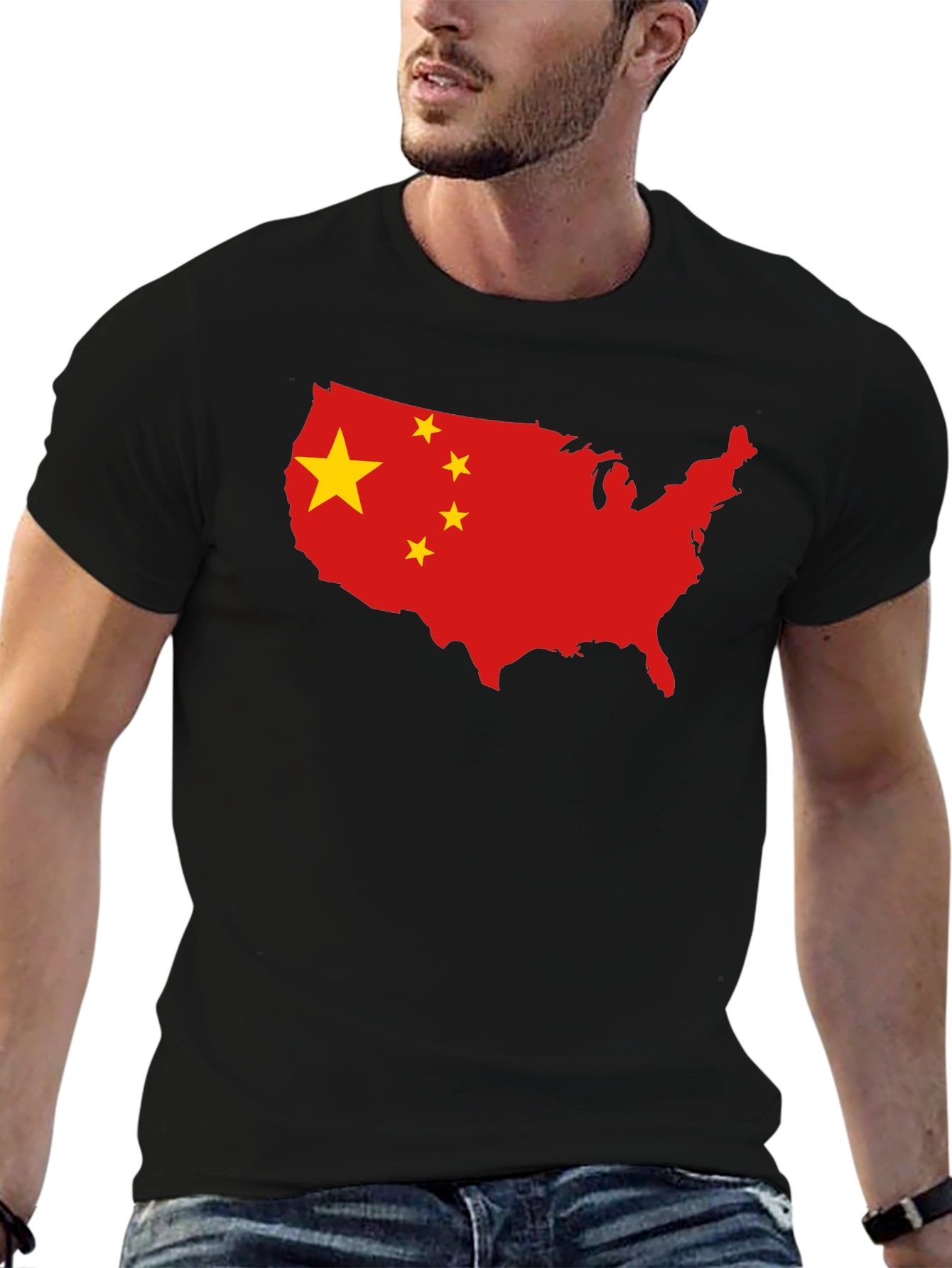 USA China Flag Graphic T-Shirt