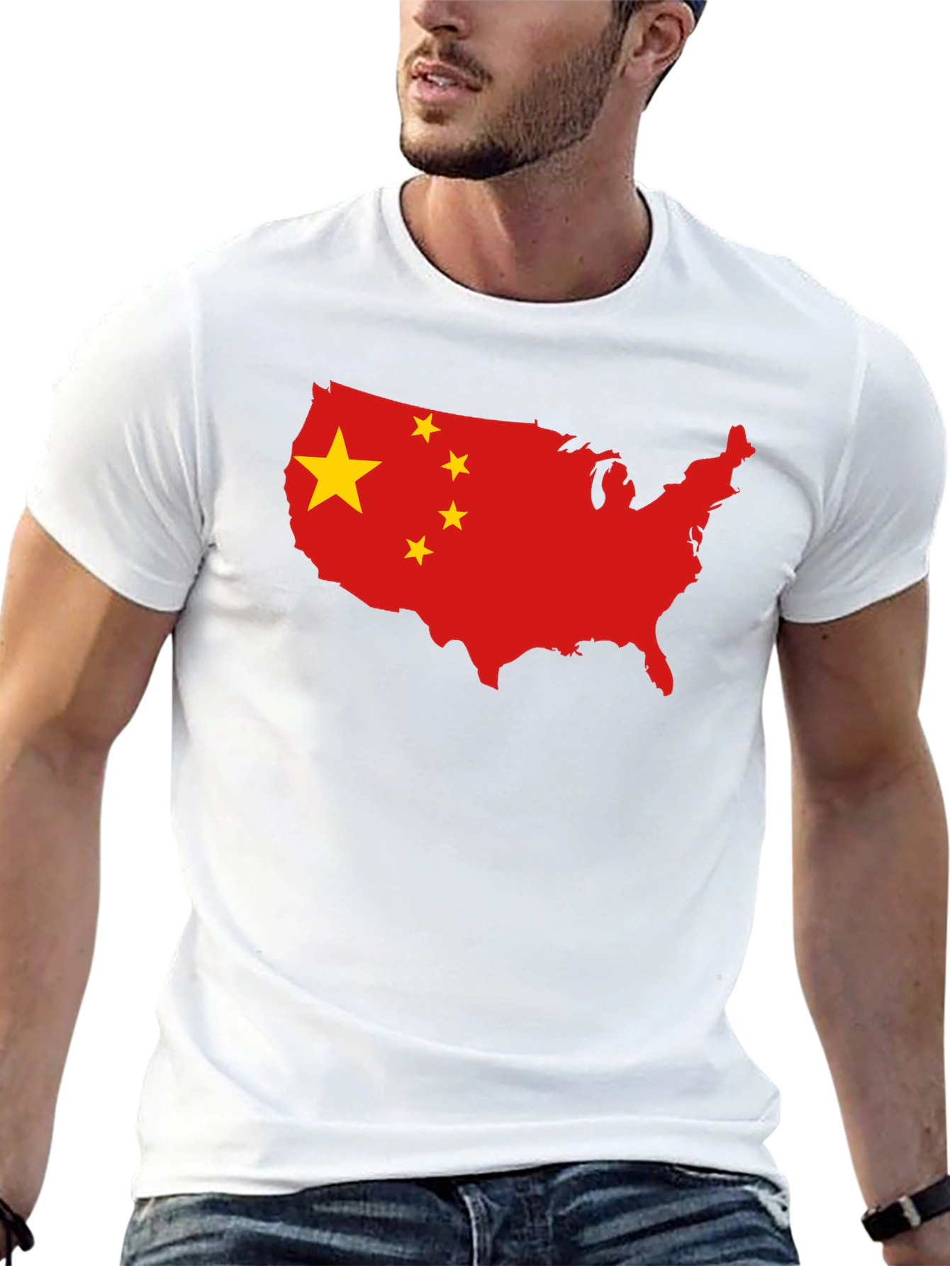 USA China Flag Graphic T-Shirt