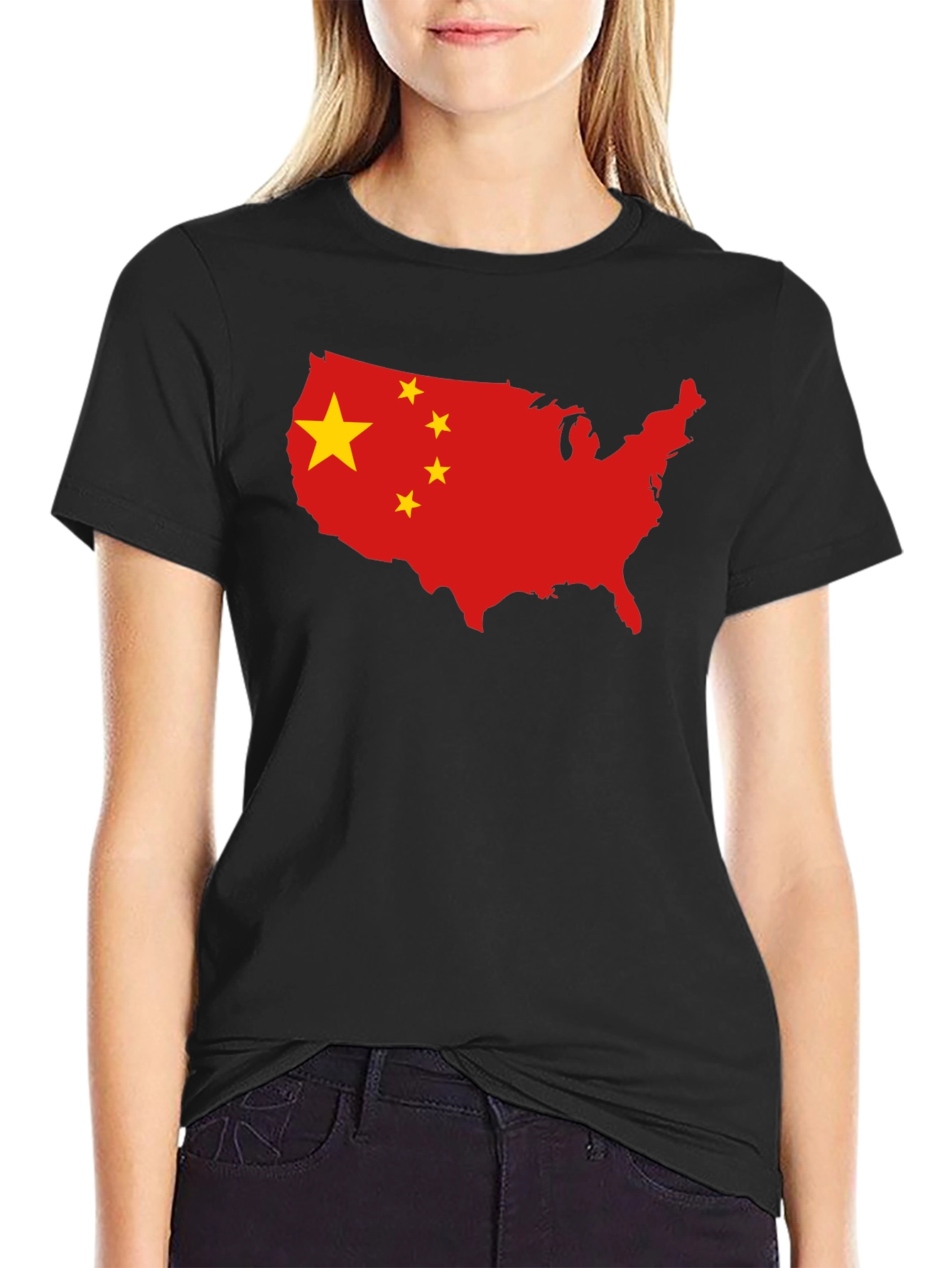 USA China Flag Graphic T-Shirt