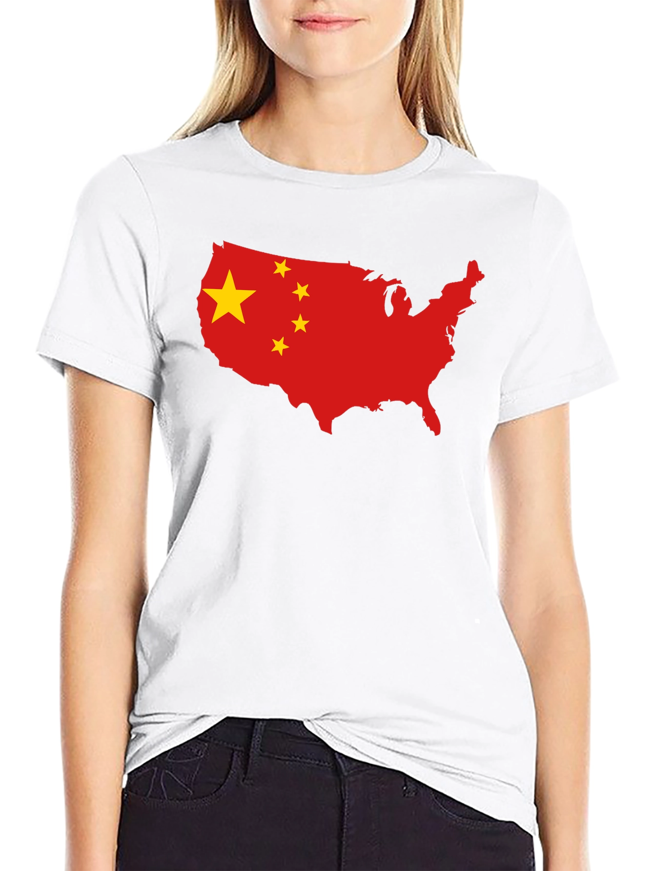 USA China Flag Graphic T-Shirt