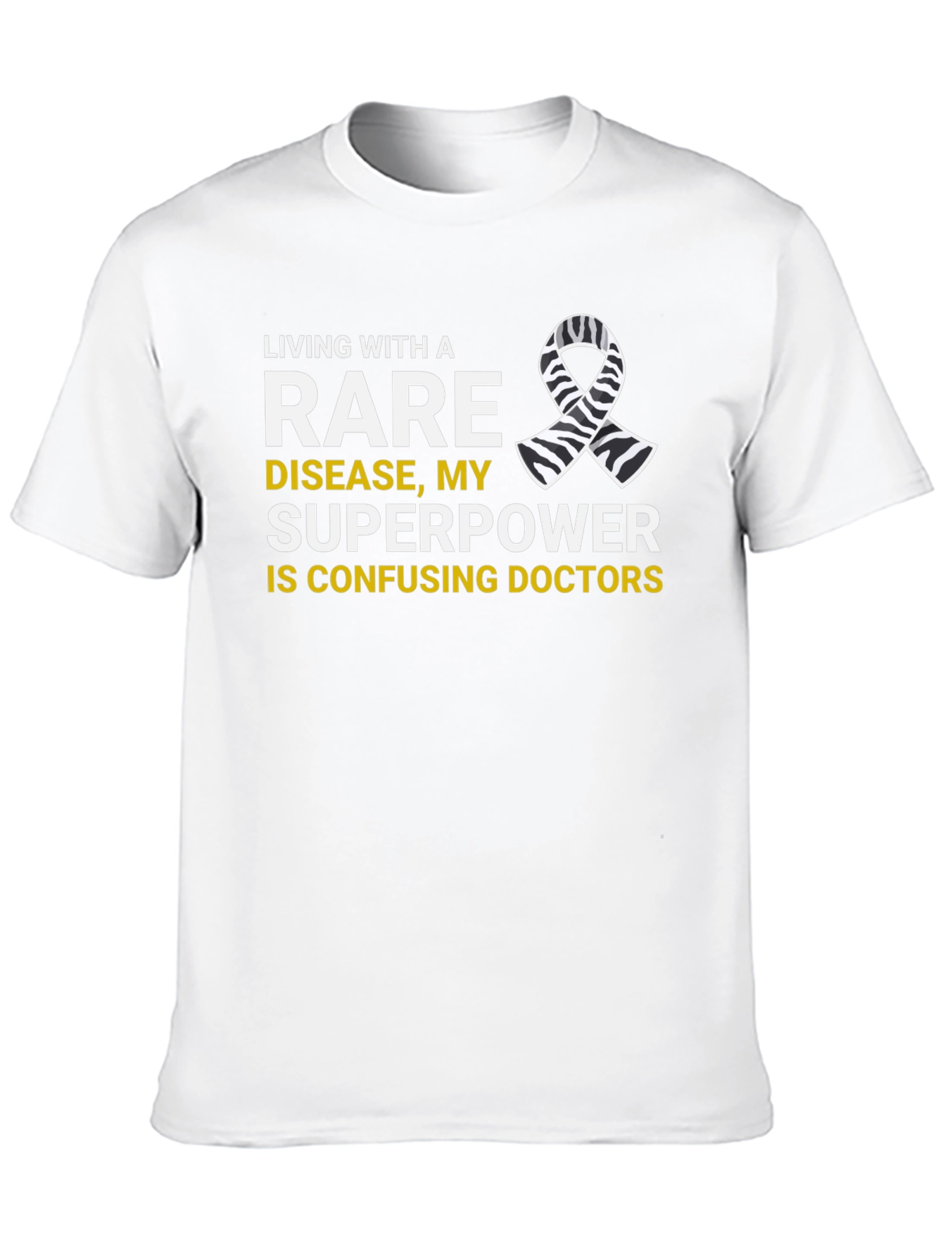 Rare Disease Superpower T-Shirt Zebra Ribbon Awareness Tee