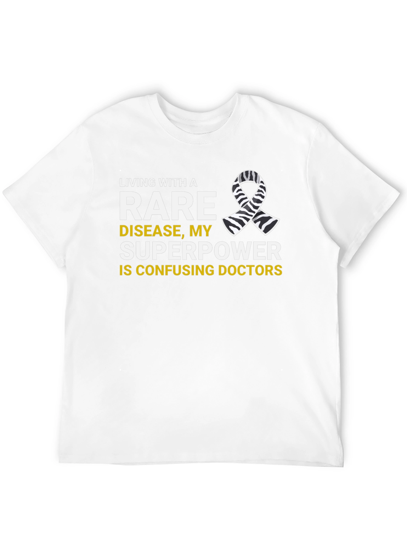 Rare Disease Superpower T-Shirt Zebra Ribbon Awareness Tee