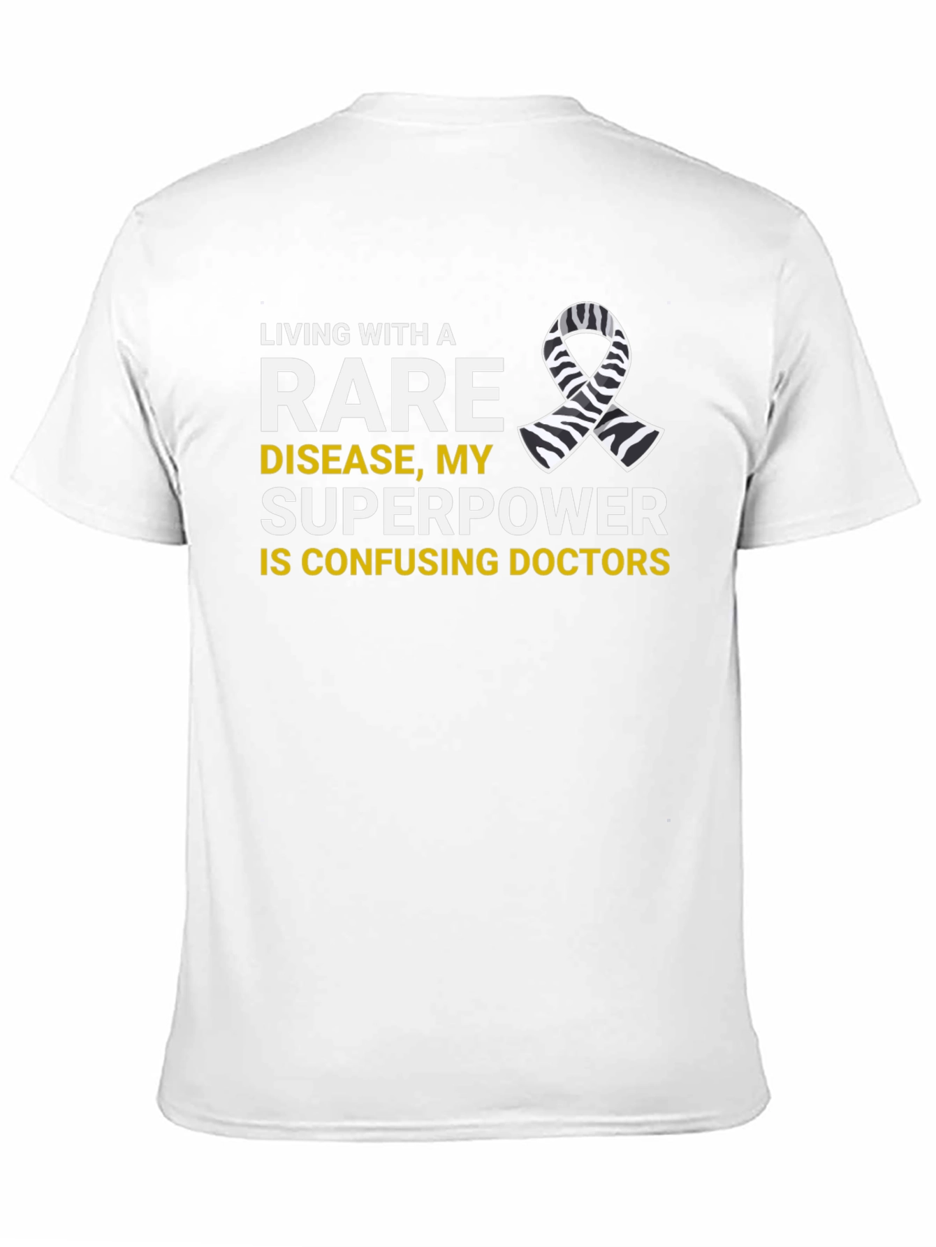 Rare Disease Superpower T-Shirt Zebra Ribbon Awareness Tee