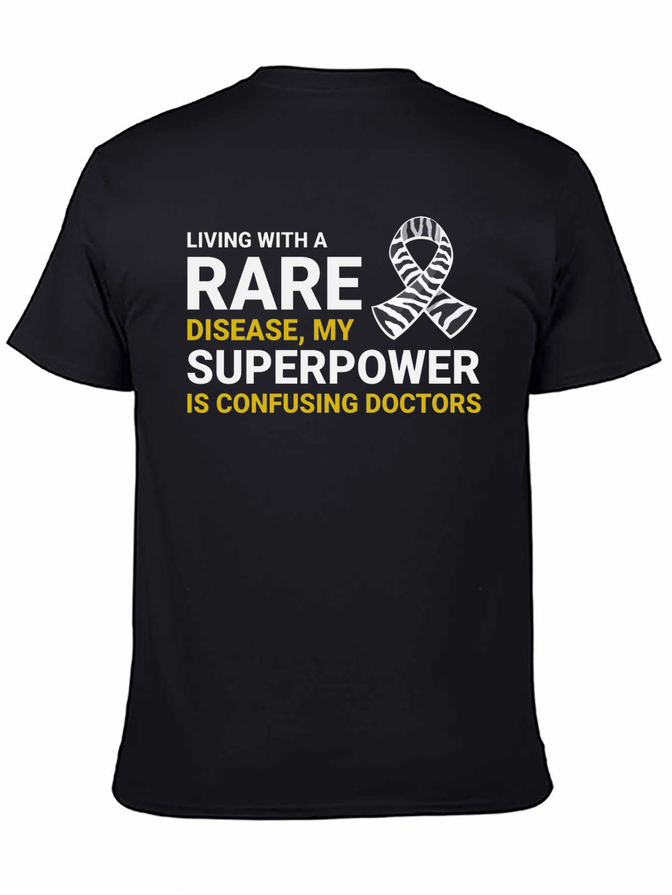 Rare Disease Superpower T-Shirt Zebra Ribbon Awareness Tee