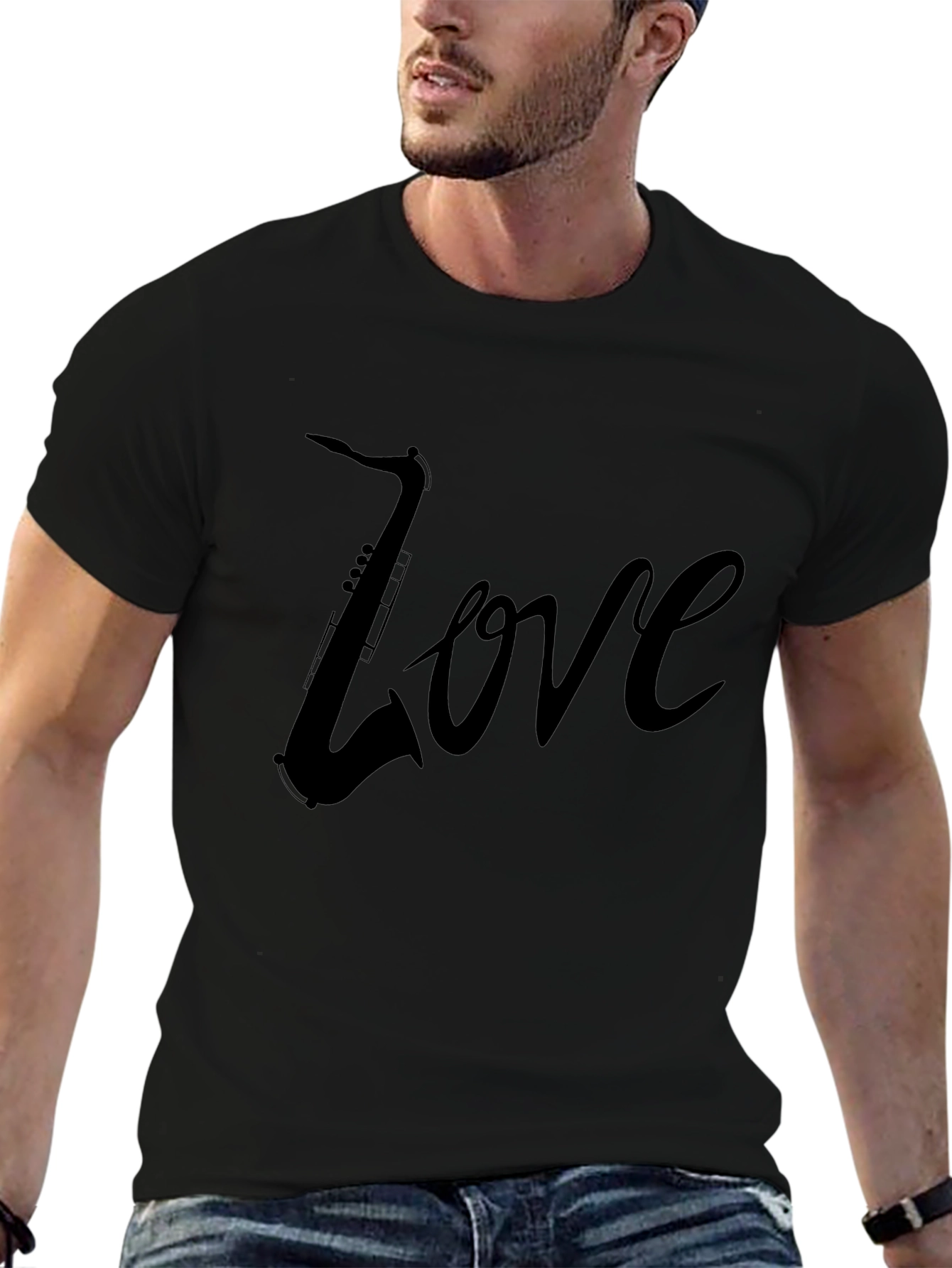 Saxophone Love Black Tee Shirt