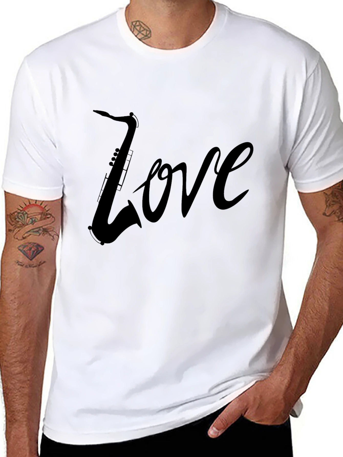 Saxophone Love Black Tee Shirt