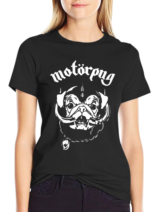 Motörpug Black T-Shirt - Heavy Metal Pug Graphic Tee