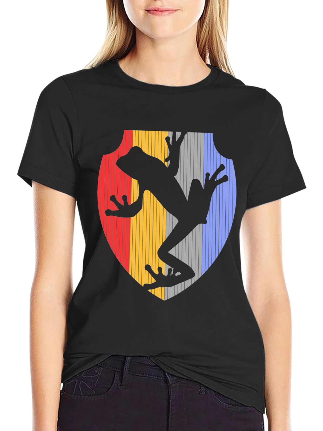 Frog Silhouette Graphic Black Tee