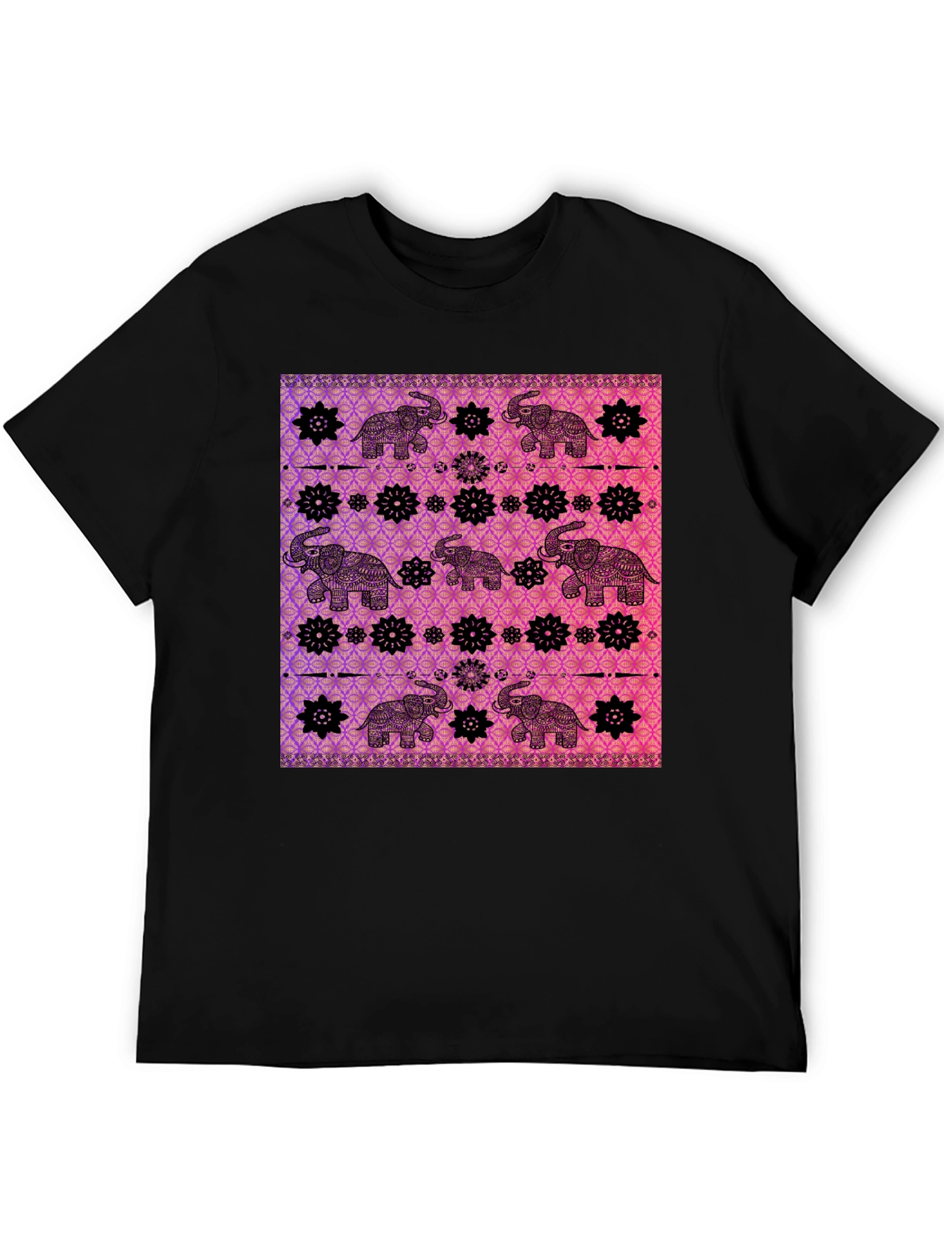 Elephant Pattern Graphic Tee