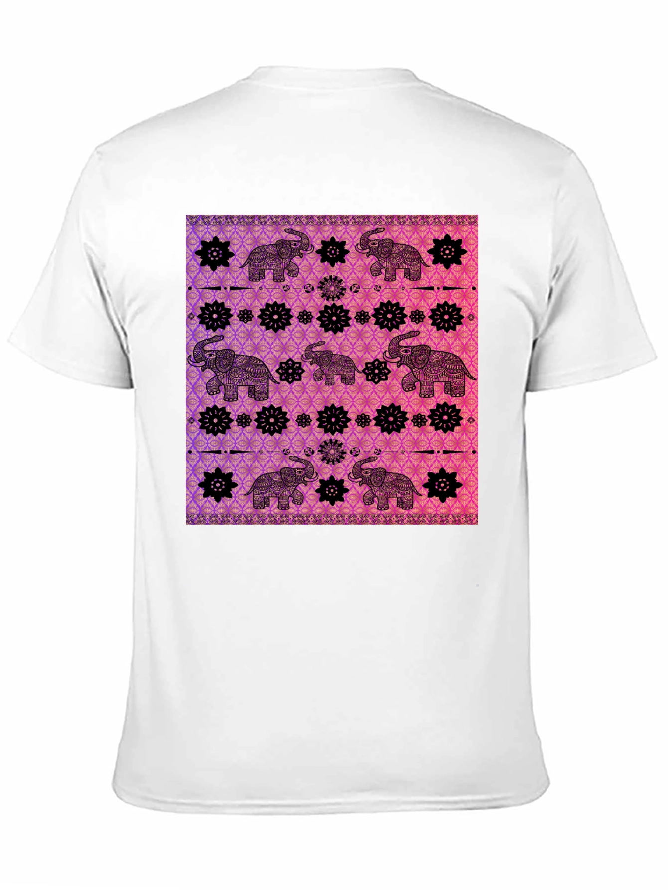 Elephant Pattern Graphic Tee