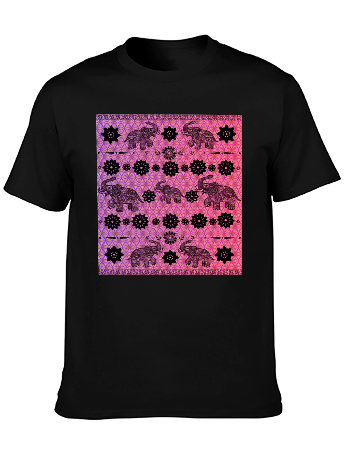 Elephant Pattern Graphic Tee